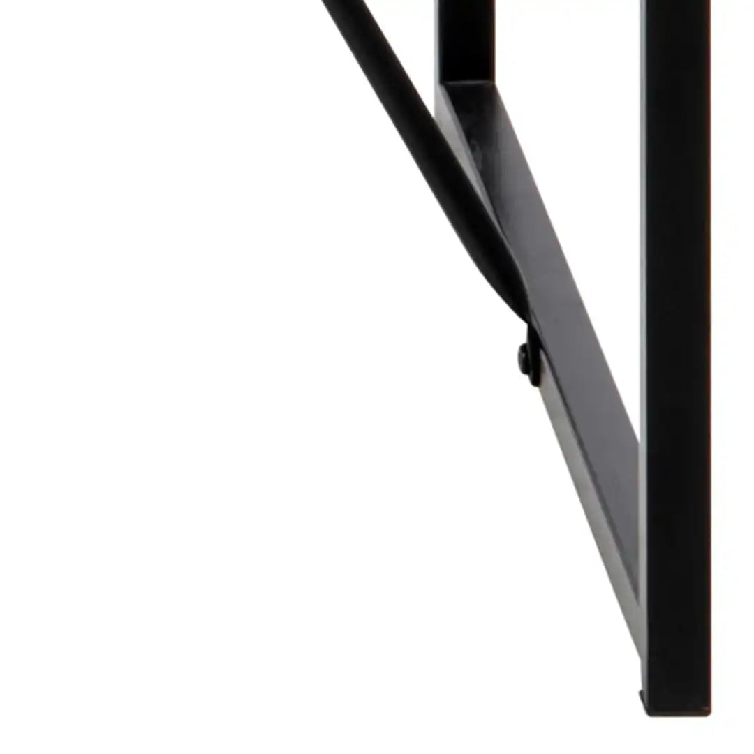 Seaford Black Metal Bar Table with Black Ash Top - Price Crash Furniture