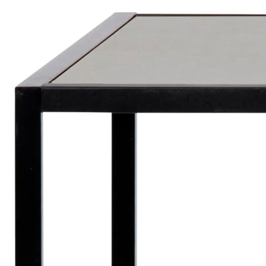 Seaford Black Metal Bar Table with Black Ash Top - Price Crash Furniture