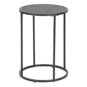 Seaford Black Metal Small Round Side Table with Black Top - Price Crash Furniture