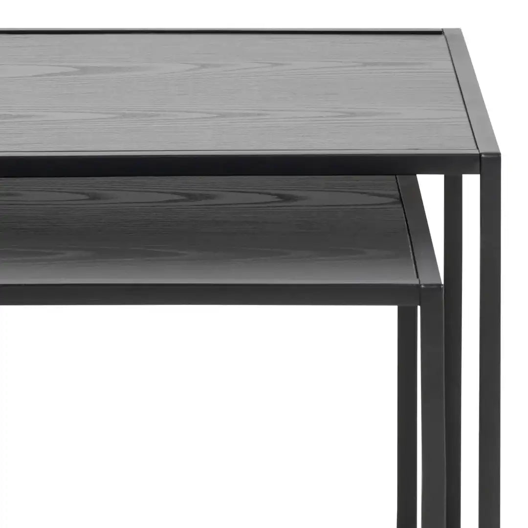Seaford Nest of Tables in Ash Black - Price Crash Furniture