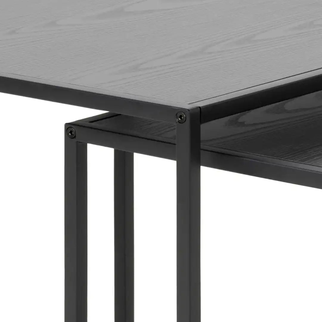 Seaford Nest of Tables in Ash Black - Price Crash Furniture