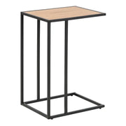 Seaford Black Metal Side Table with Oak Top - Price Crash Furniture