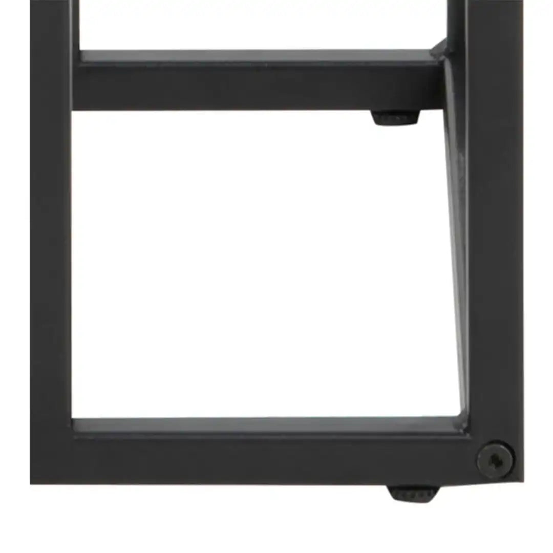 Seaford Black Metal Side Table with Black Top - Price Crash Furniture