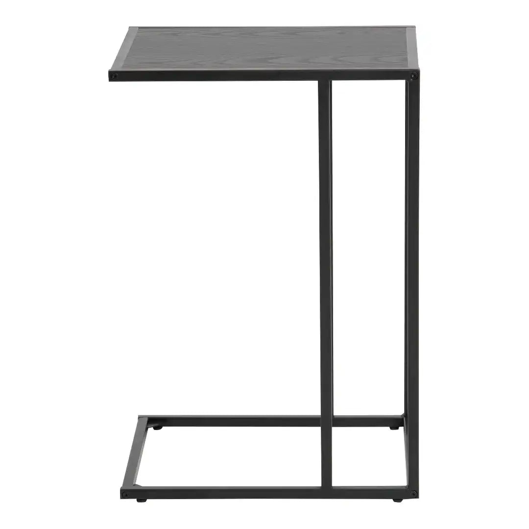 Seaford Black Metal Side Table with Black Top - Price Crash Furniture