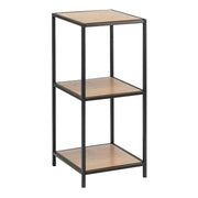 Seaford Narrow Black Metal Bookcase with 2 Oak Shelves - Price Crash Furniture