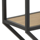 Seaford Octagonal Metal Wall Shelf in Black & Oak - Price Crash Furniture