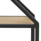 Seaford Octagonal Metal Wall Shelf in Black & Oak - Price Crash Furniture