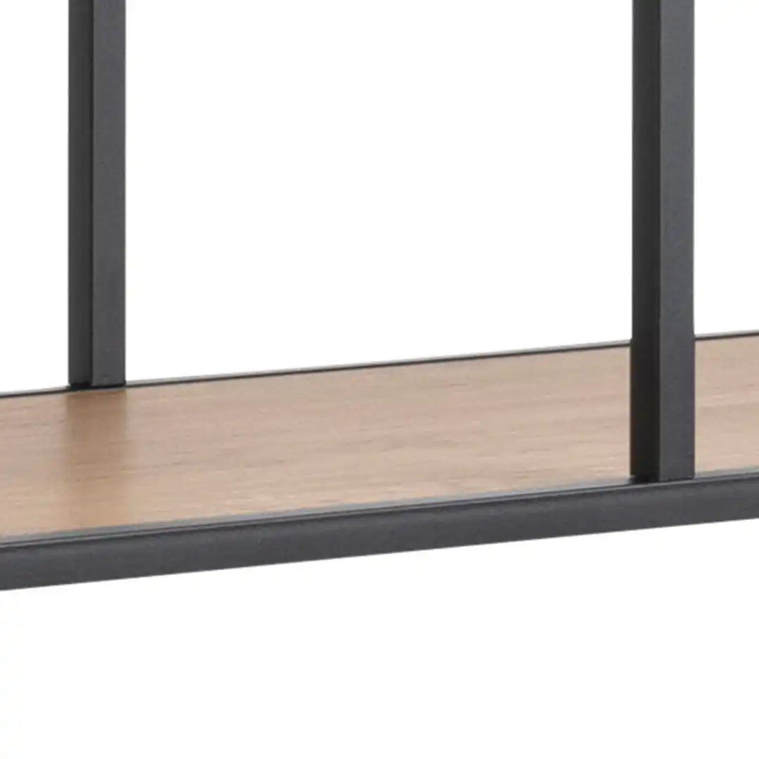 Seaford Bookcase with 5 Shelves in Black and Oak - Price Crash Furniture