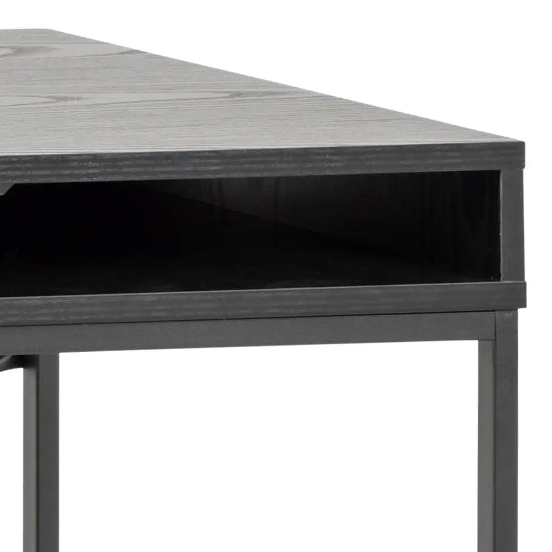 Seaford 1 Drawer Office Desk in Ash Black - Price Crash Furniture