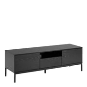 Seaford 2 Door 1 Drawer TV Unit in Ash Black - Price Crash Furniture