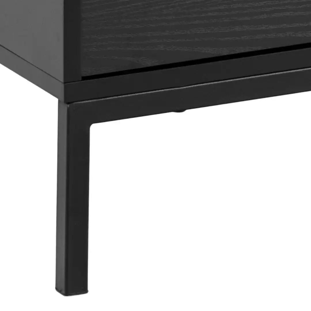 Seaford 2 Door 1 Drawer TV Unit in Ash Black - Price Crash Furniture
