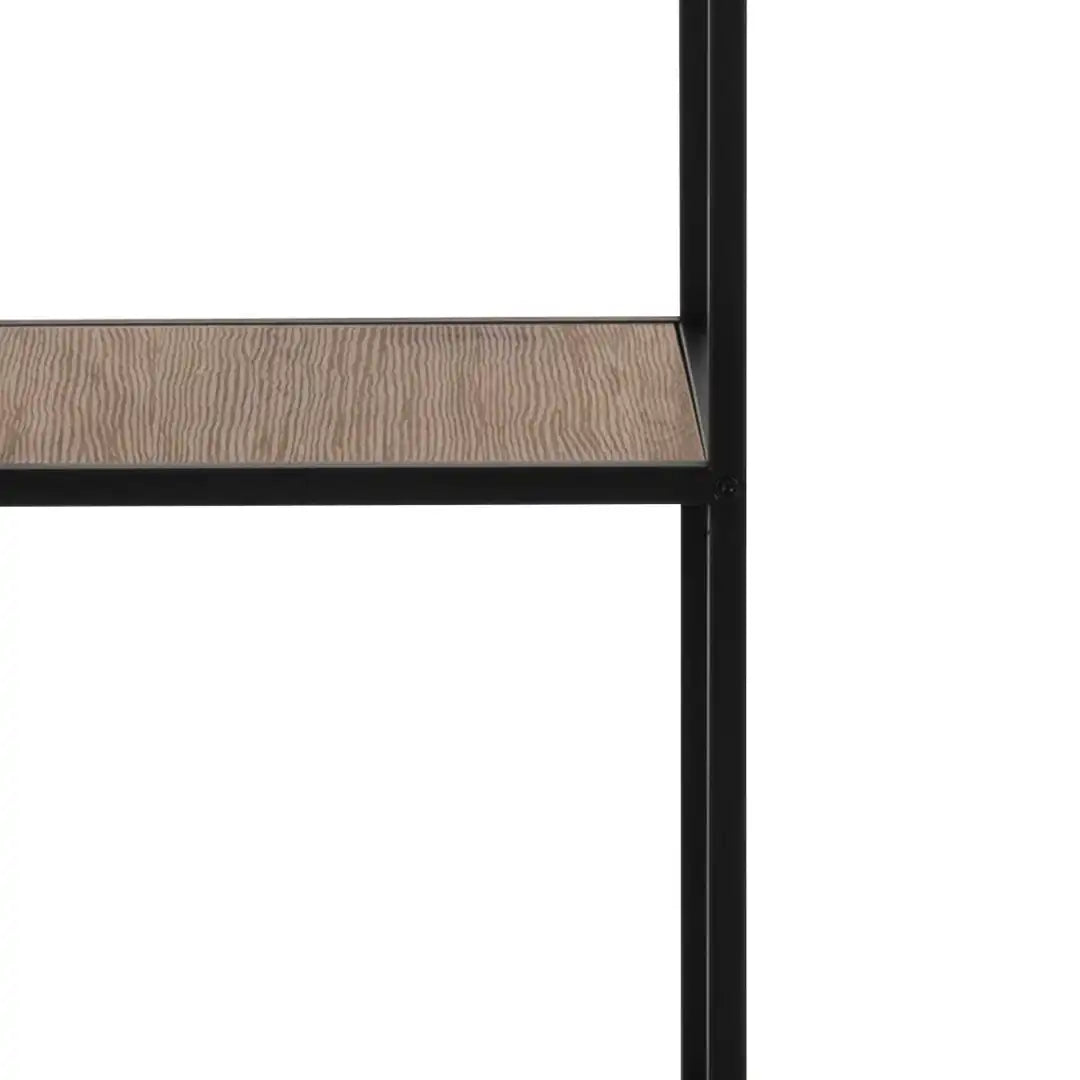 Seaford Bookcase with 2 Drawers and 3 Shelves in Black & Oak - Price Crash Furniture