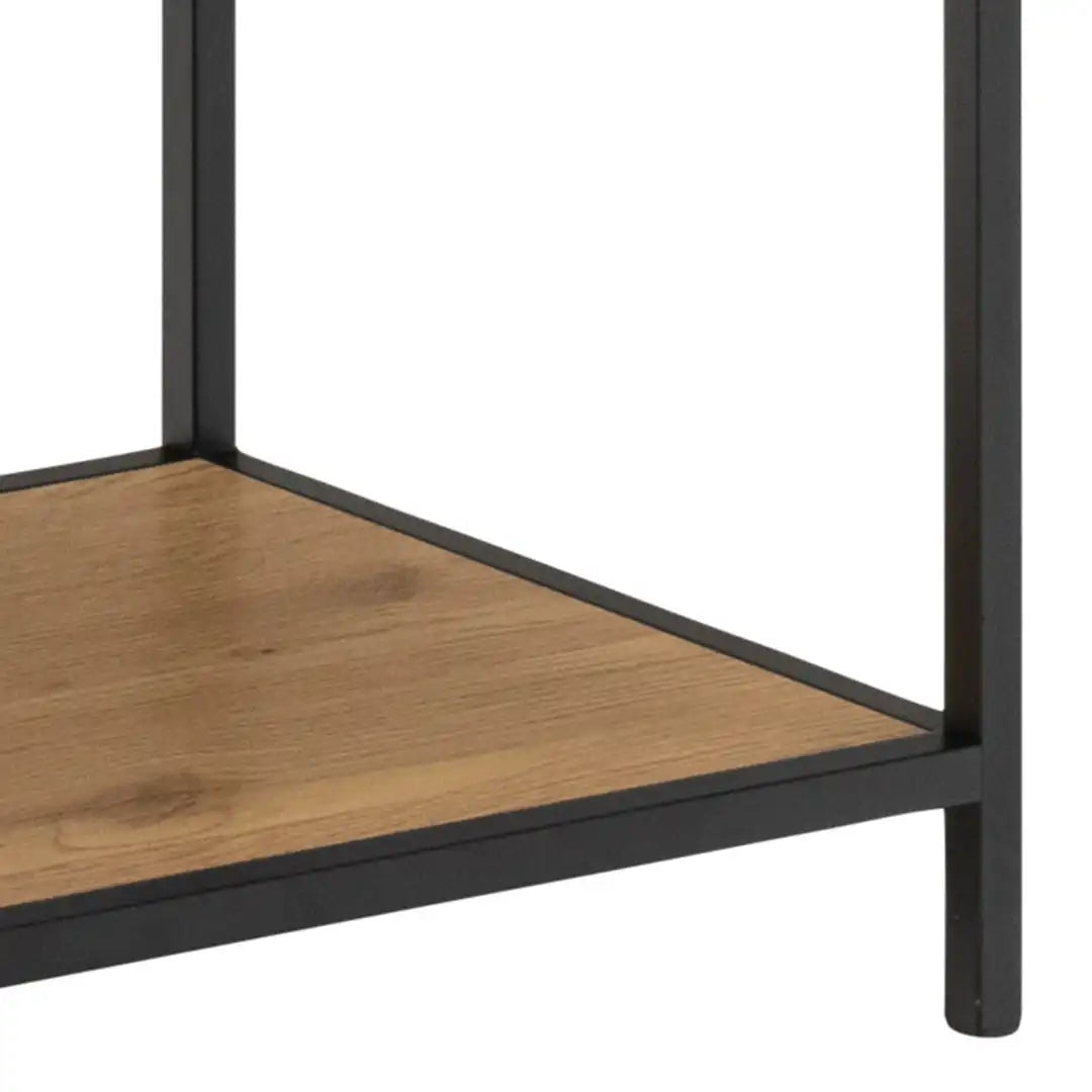 Seaford Bookcase with 4 Shelves in Black and Oak - Price Crash Furniture