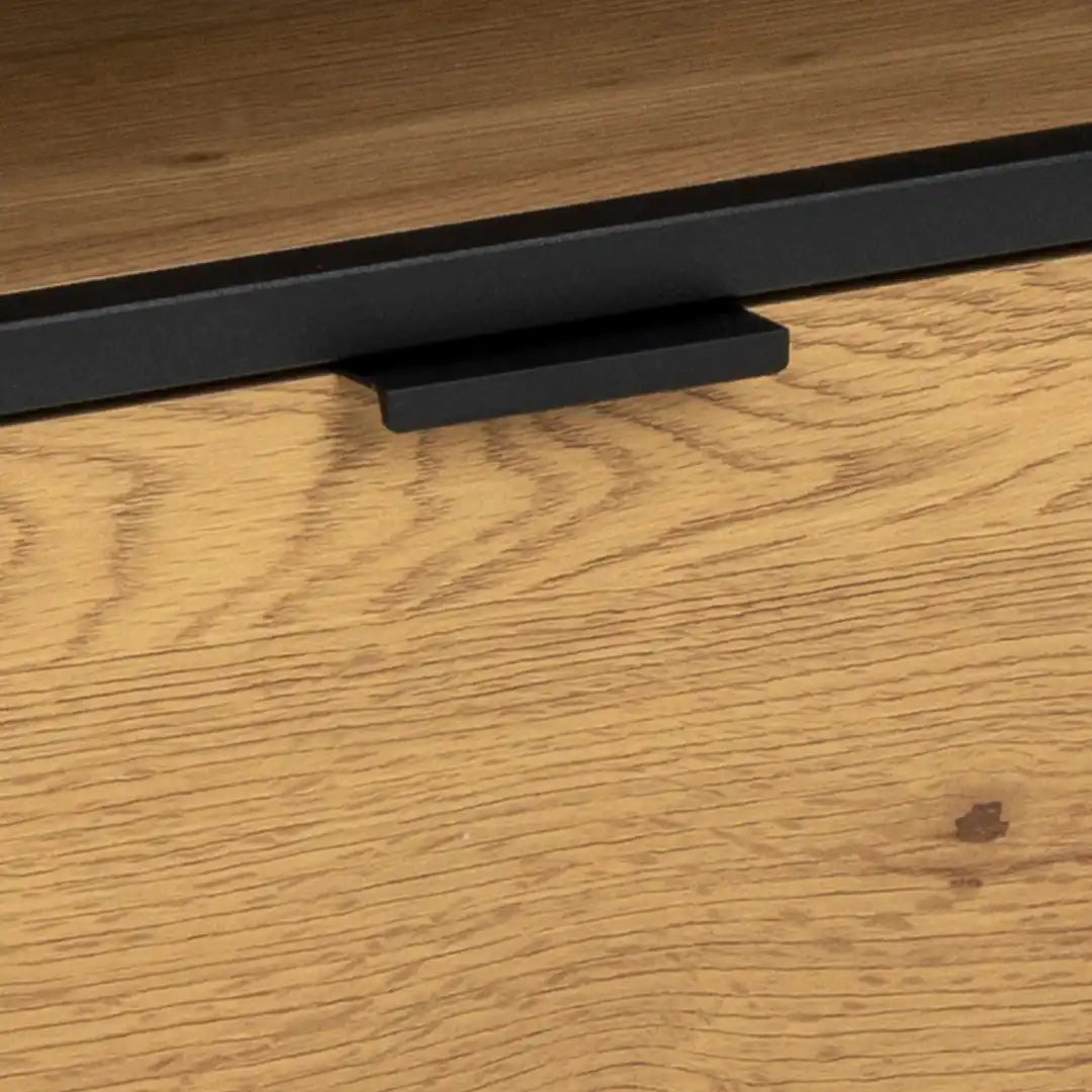 Seaford Cabinet in Black and Oak - Price Crash Furniture