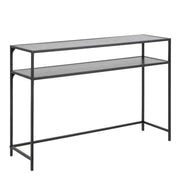Seaford Black Metal Console Table with Black Top - Price Crash Furniture