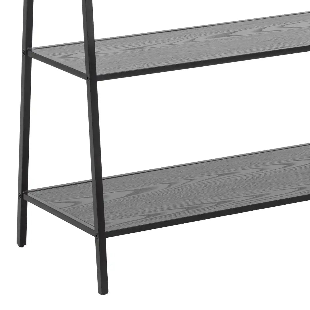 Seaford Clothes Rack with 2 shelves in Black - Price Crash Furniture