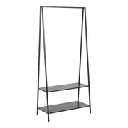 Seaford Clothes Rack with 2 shelves in Black - Price Crash Furniture
