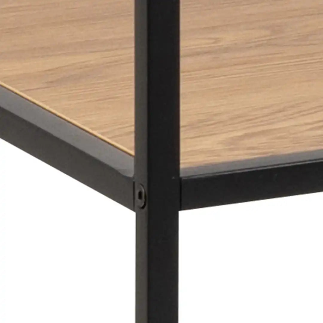 Seaford Clothes Rack with 4 Shelves in Black and Oak - Price Crash Furniture