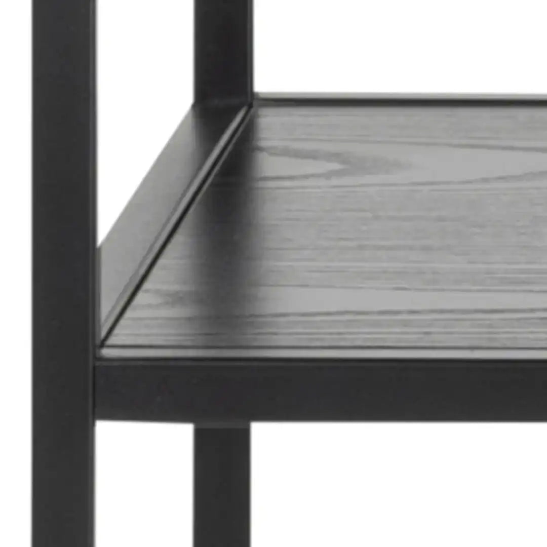 Seaford Console Table with 2 Shelves in Black - Price Crash Furniture