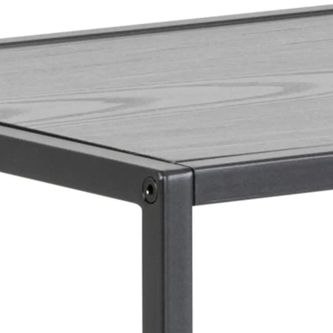 Seaford Console Table with 2 Shelves in Black - Price Crash Furniture