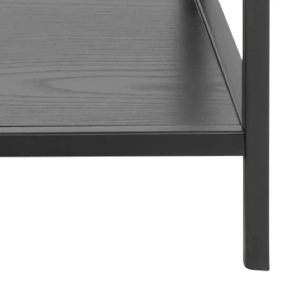 Seaford Console Table with 2 Shelves in Black - Price Crash Furniture