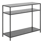 Seaford Console Table with 2 Shelves in Black - Price Crash Furniture