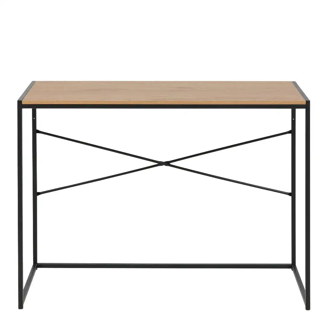 Seaford Office Desk in Black & Oak - Price Crash Furniture