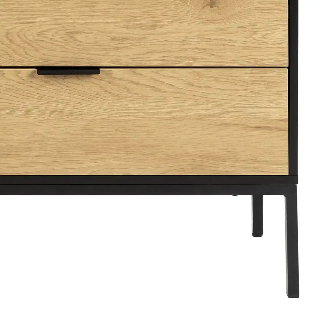 Seaford Sideboard with 2 Doors and 3 Drawers in Black - Price Crash Furniture