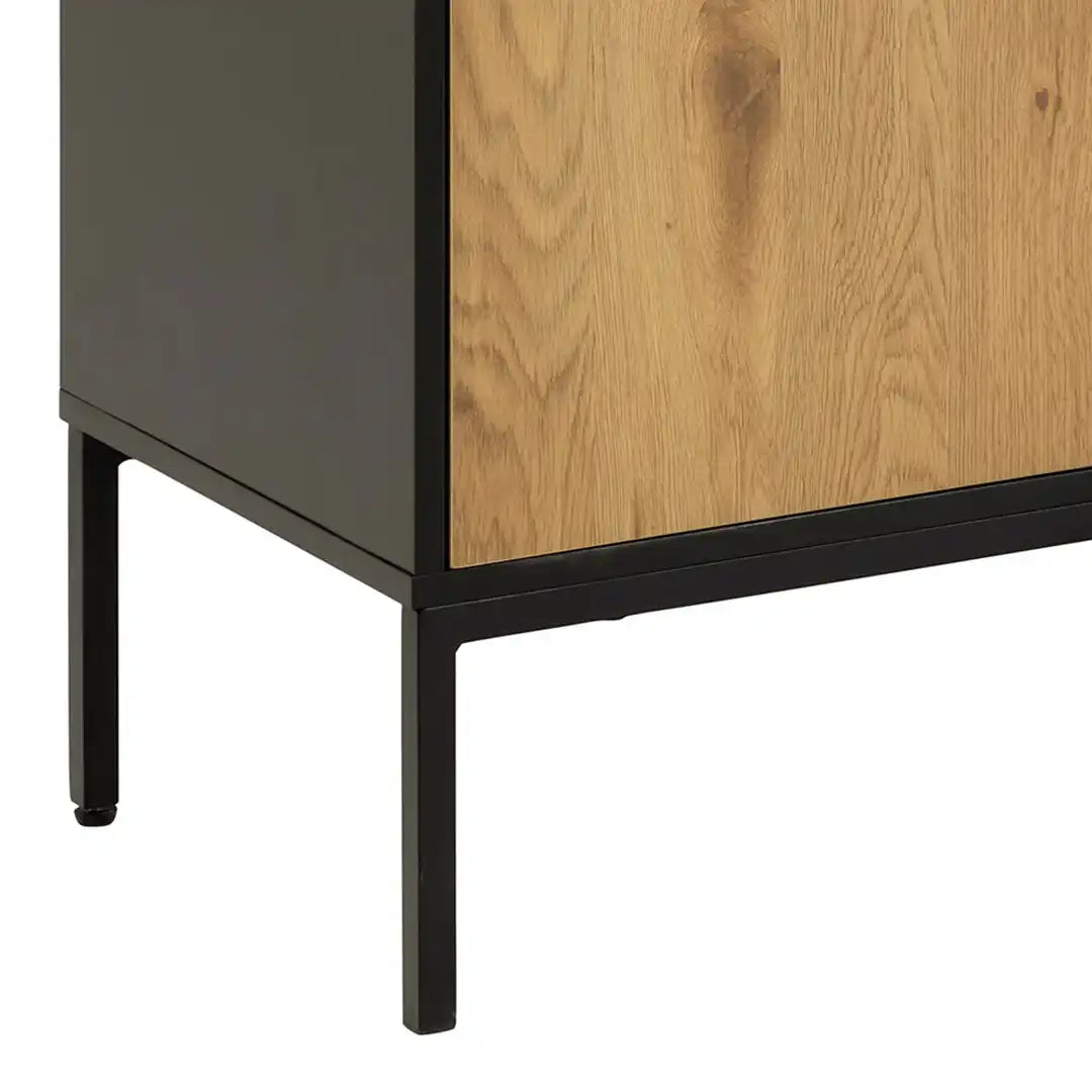 Seaford Sideboard with 2 Doors and 3 Drawers in Black - Price Crash Furniture