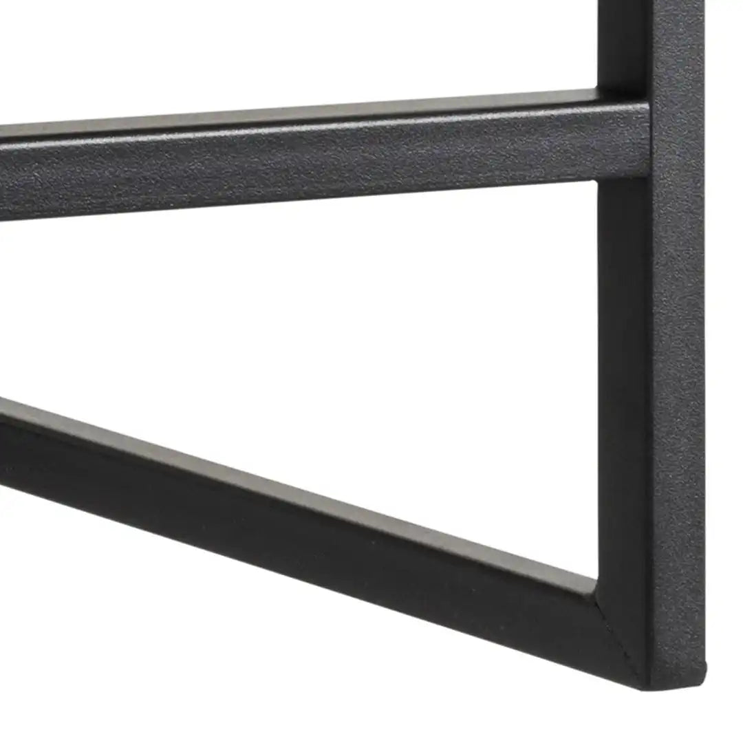 Seaford Black Metal Coat Rack with Oak Top - Price Crash Furniture