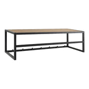 Seaford Black Metal Coat Rack with Oak Top - Price Crash Furniture