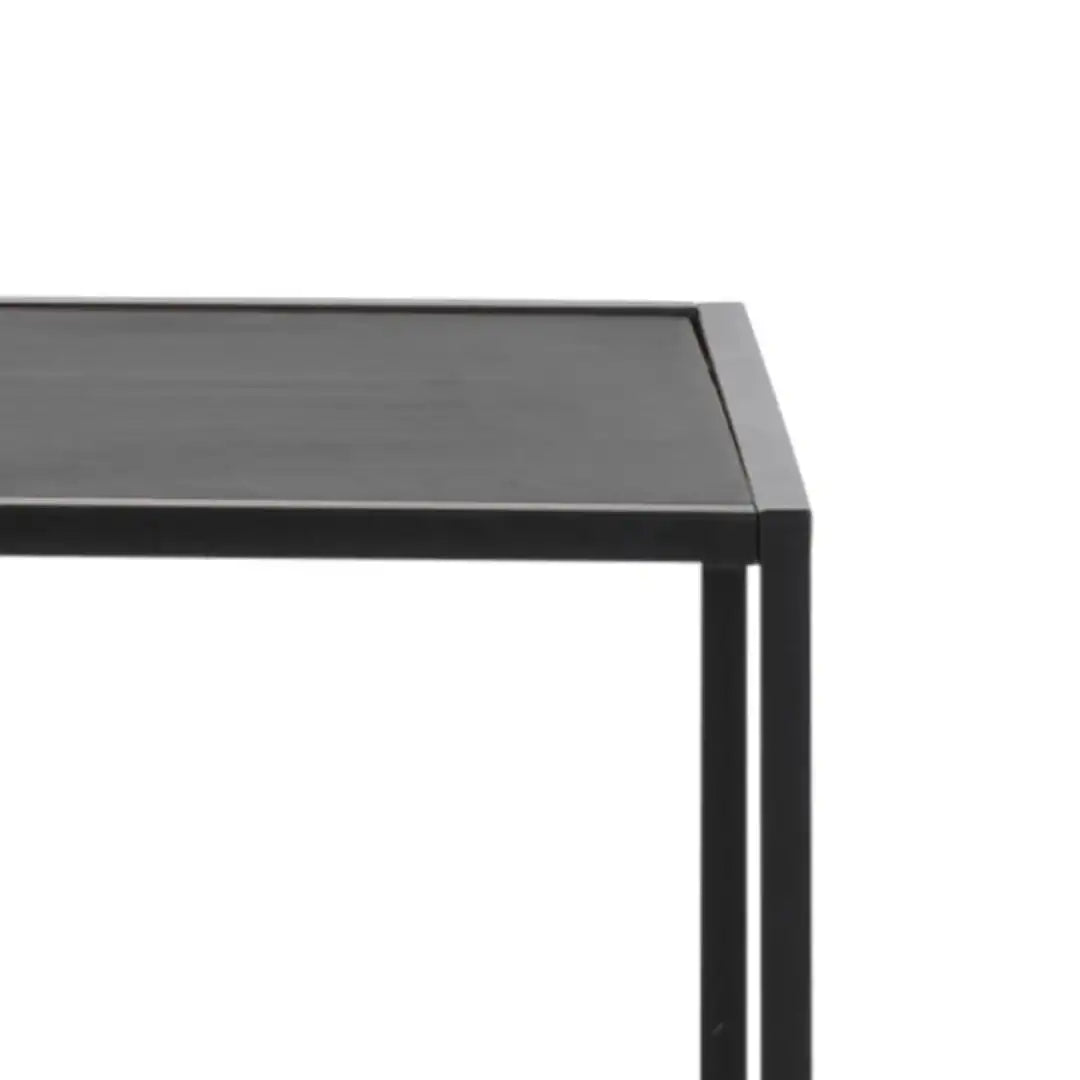 Seaford Black Metal Large Asymmetrical Bookcase with 5 Black Shelves - Price Crash Furniture