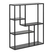 Seaford Black Metal Wall Shelf with 3 Additional Black Shelves - Price Crash Furniture