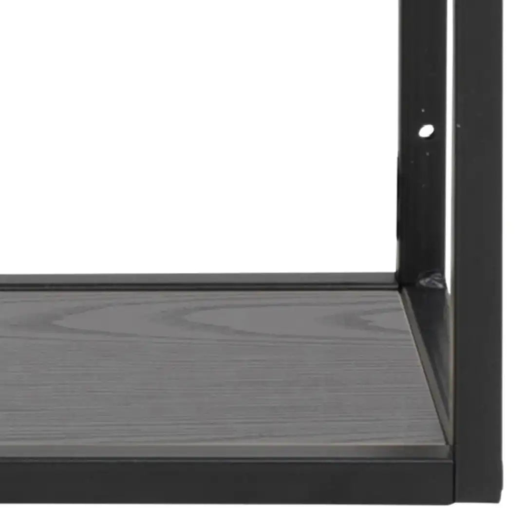 Seaford Black Metal Wall Shelf with 3 Additional Black Shelves - Price Crash Furniture