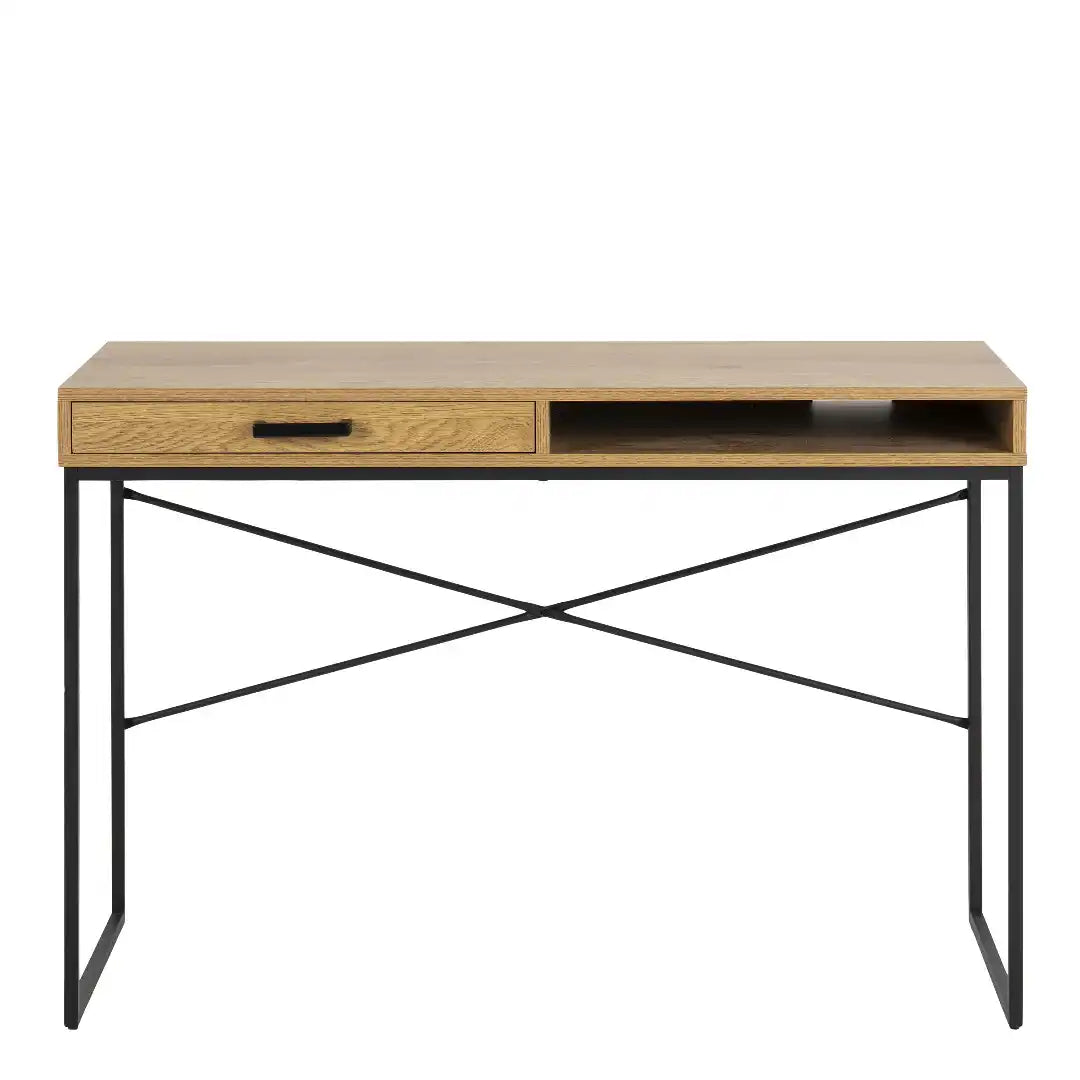 Seaford Desk with 1 Drawer in Oak - Price Crash Furniture