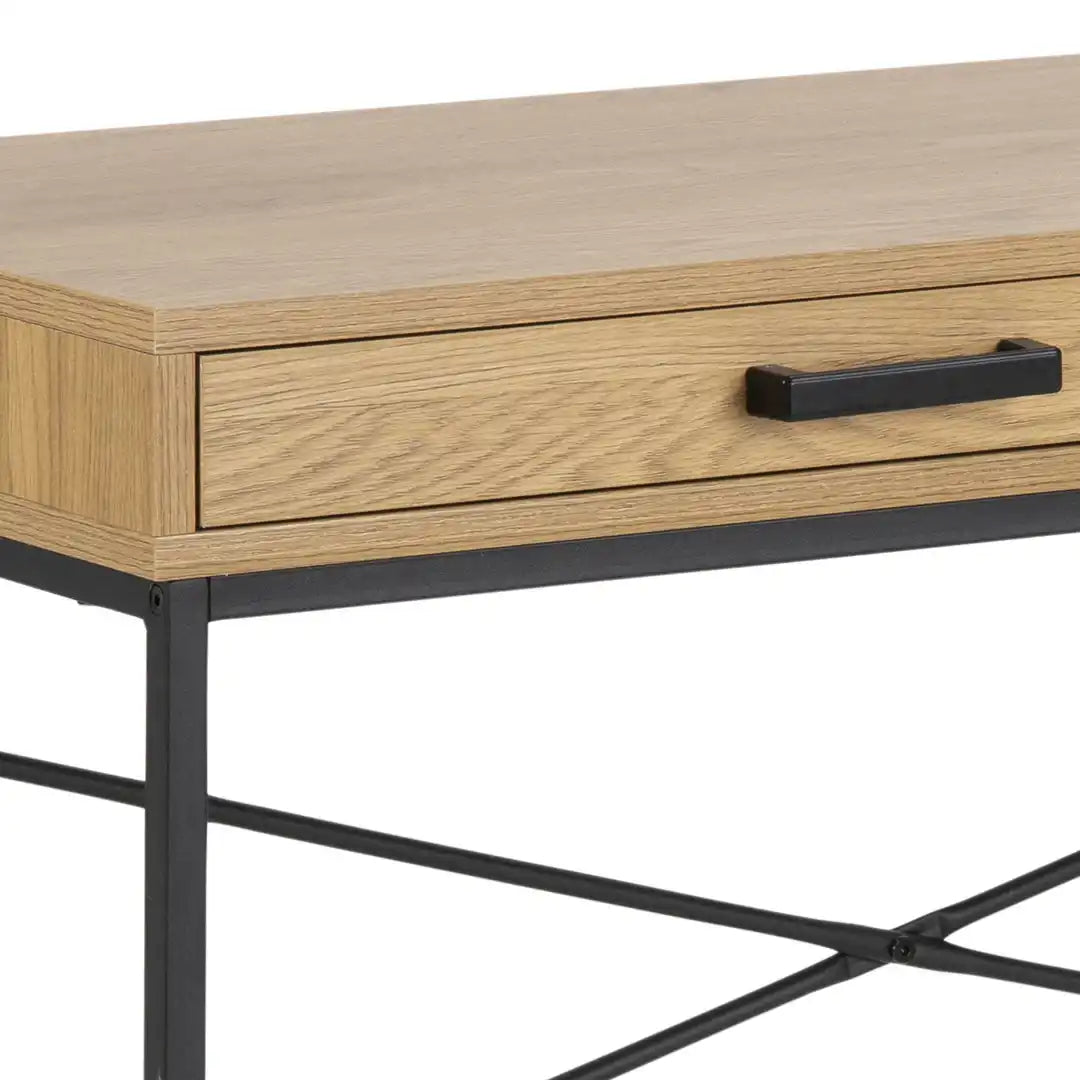 Seaford Desk with 1 Drawer in Oak - Price Crash Furniture