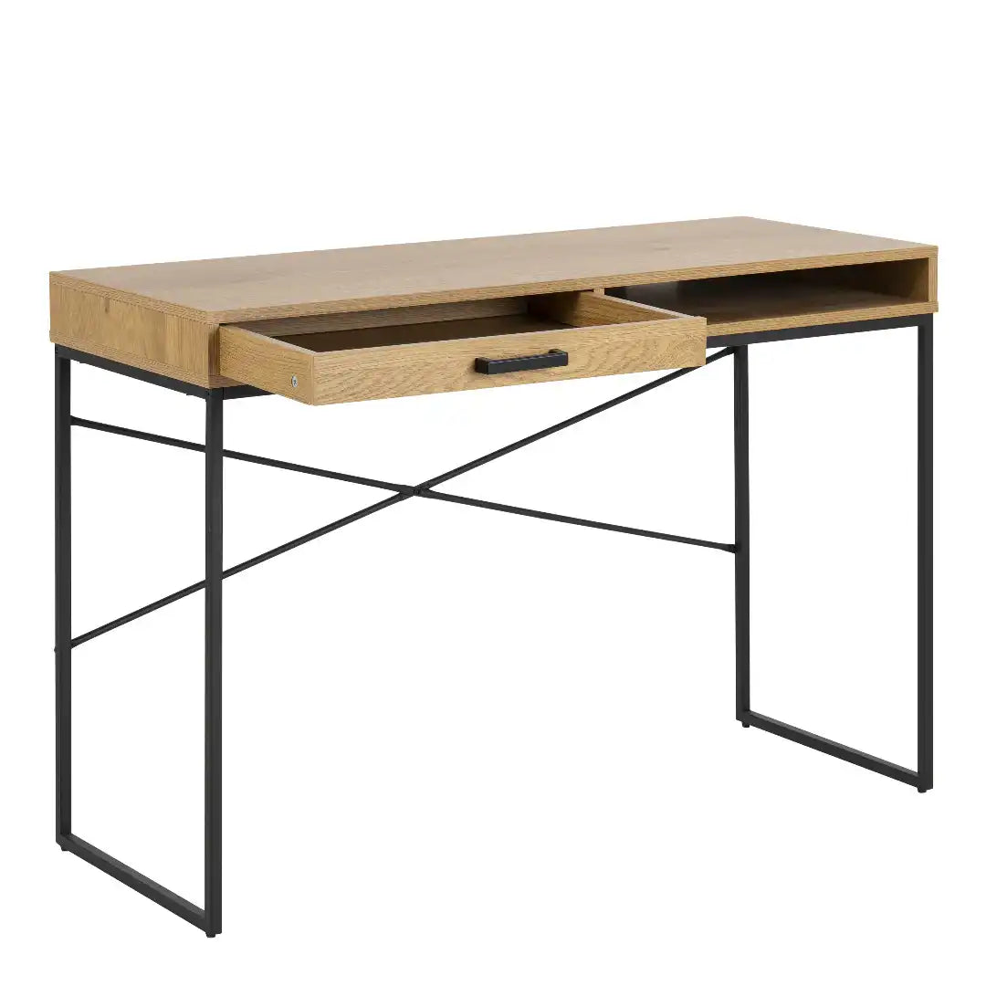 Seaford Desk with 1 Drawer in Oak - Price Crash Furniture