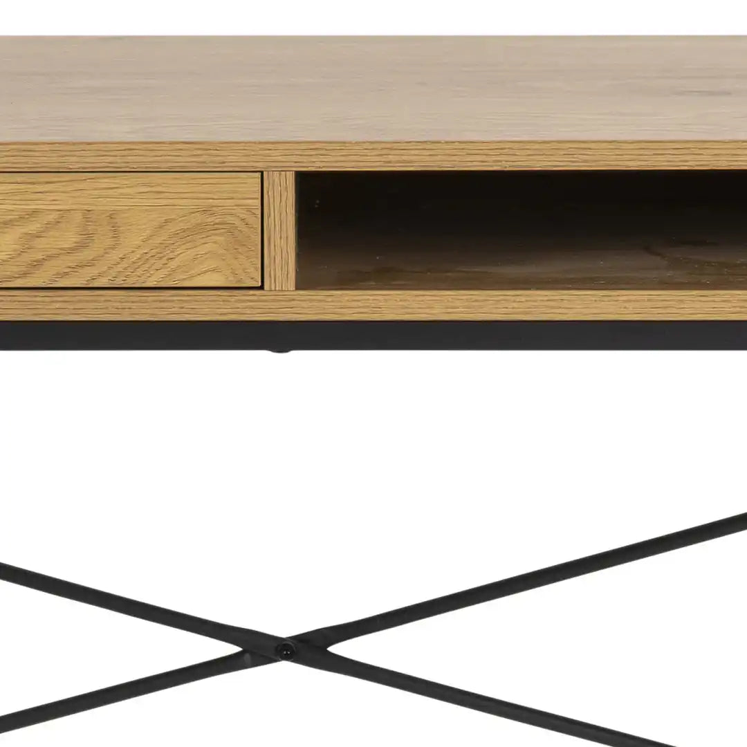Seaford Desk with 1 Drawer in Oak - Price Crash Furniture