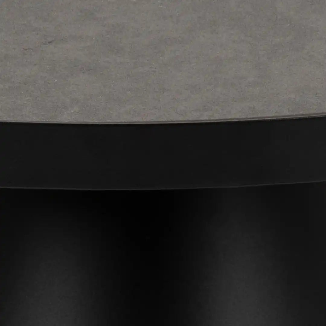 Soli Round Ceramic Coffee Table in Black 45.7x45cm - Price Crash Furniture