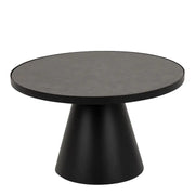 Soli Round Ceramic Coffee Table in Black 65.7x40cm - Price Crash Furniture