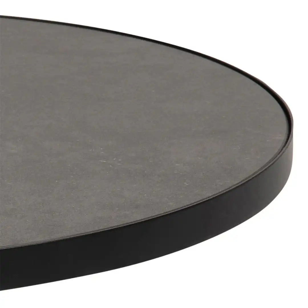 Soli Low Round Ceramic Coffee Table in Black 85.7x40cm - Price Crash Furniture