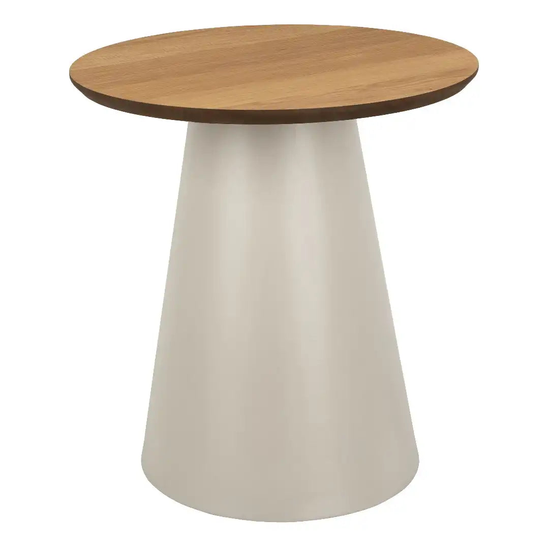 Soli Round Coffee Table in Oak/Grey 45x48cm - Price Crash Furniture