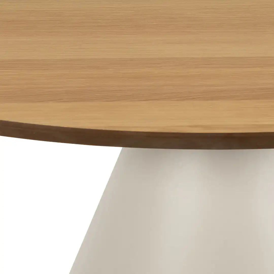 Soli Round Coffee Table in Oak/Grey 85x40cm - Price Crash Furniture