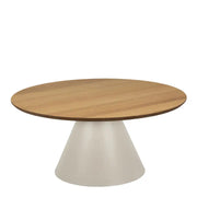 Soli Round Coffee Table in Oak/Grey 85x40cm - Price Crash Furniture
