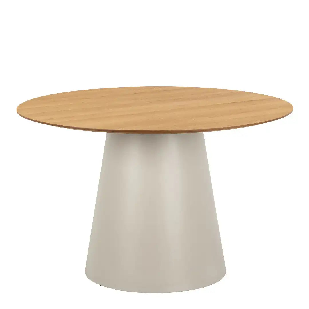Soli Round Dining Table in Oak/Grey 120x75cm - Price Crash Furniture