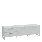 Sali 2 Door 2 Drawer TV Unit in Light Grey - Price Crash Furniture