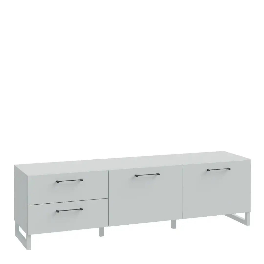Sali 2 Door 2 Drawer TV Unit in Light Grey - Price Crash Furniture