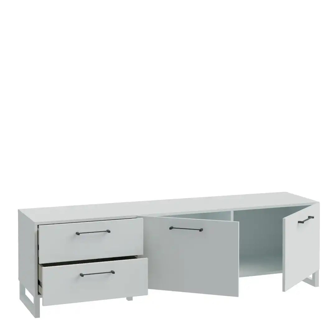 Sali 2 Door 2 Drawer TV Unit in Light Grey - Price Crash Furniture