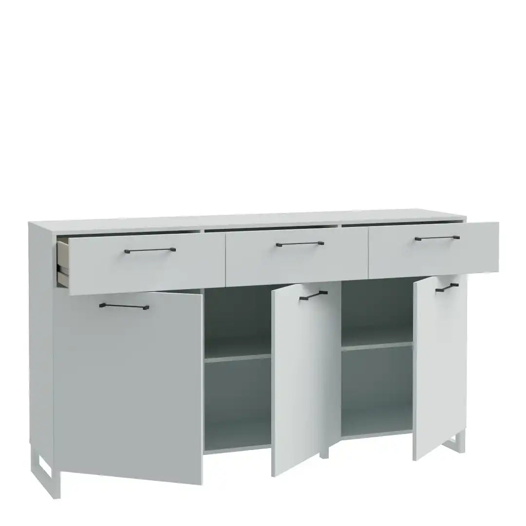 Sali 3 Door 3 Drawer Chest in Light Grey - Price Crash Furniture