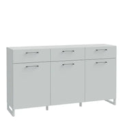 Sali 3 Door 3 Drawer Chest in Light Grey - Price Crash Furniture